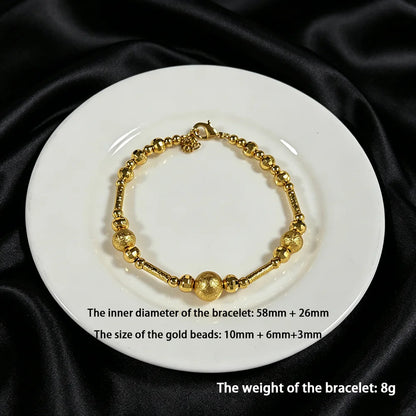 Stainless Steel Beads Bracelets Woman Gold Plated Beaded Bracelet Waterproof Jewelry Daily Wear Party Holiday Jewelry Gifts