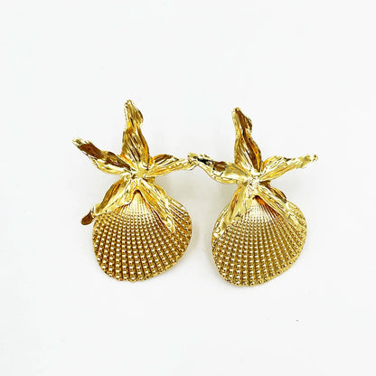 Drop Earring for Women Starfish Shells Retro Fashion Beach Vacation Temperament Girls Metal Ear Jewelry Accessories Gifts