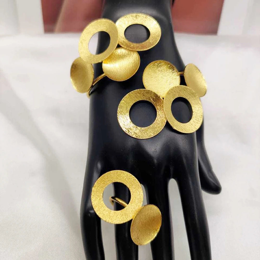 Indian 24k Gold Color Jewelry Metal Punk Party Jewelry for Women Luxury Trendy Female Dubai Statement Jewelry Party Gifts
