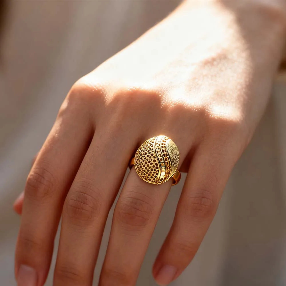 Dubai Gold Plated Jewelry Set Necklace Earrings Ring for Women Daily Wear Wedding Gift Africa Nigeria