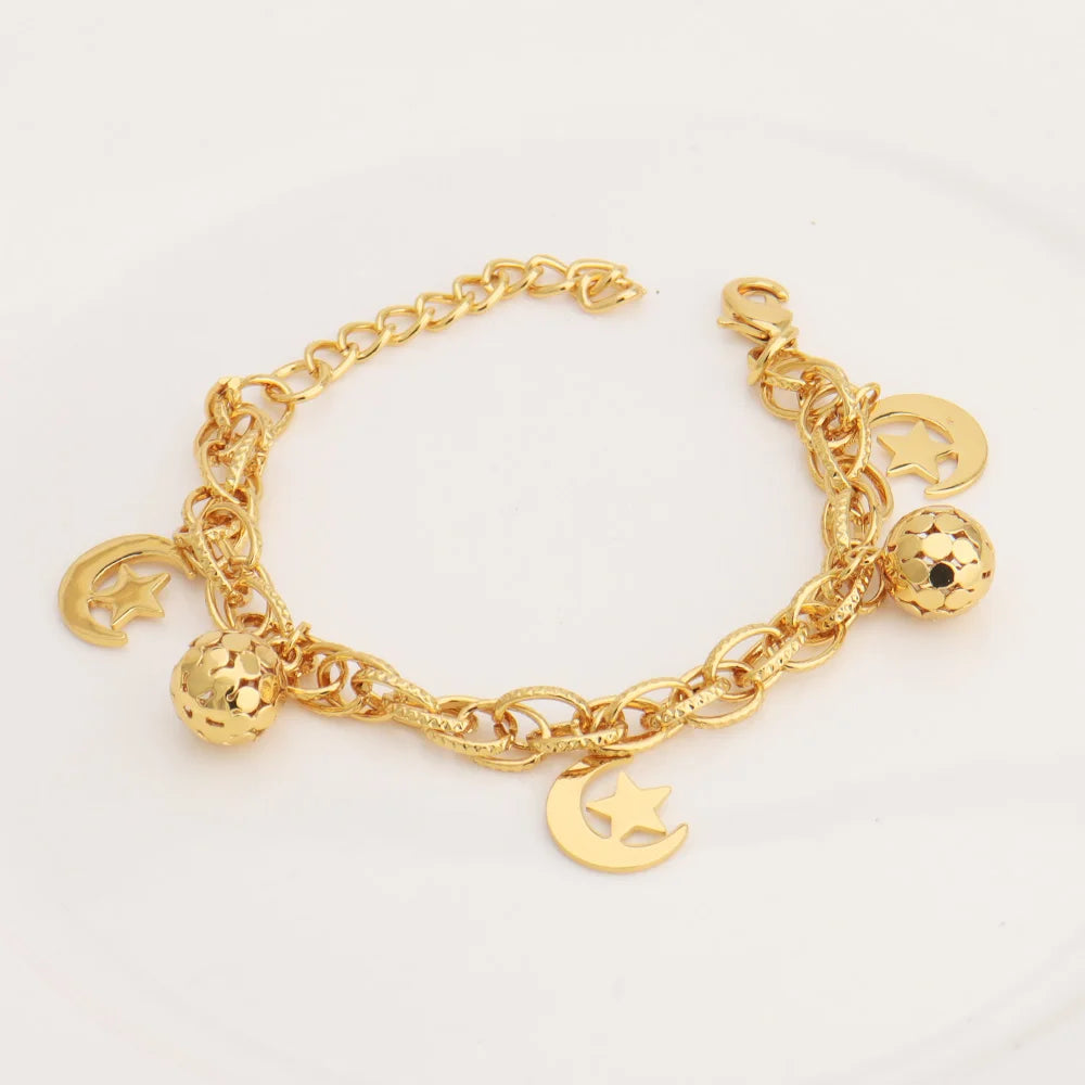 France Animal Flower Pendant Chain Bracelet for Women, Stainless Steel Africa Wedding Party Gift, Trendy Daily Accessor