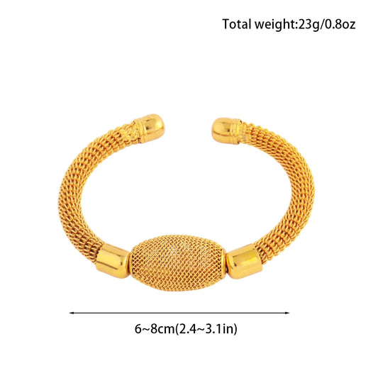 Nigeria Women Luxury  Adjustable Bracelet Dubai Fashion Flower Bangle Weaving Bangle Jewelry Gift For Party Mother's Day Wedding