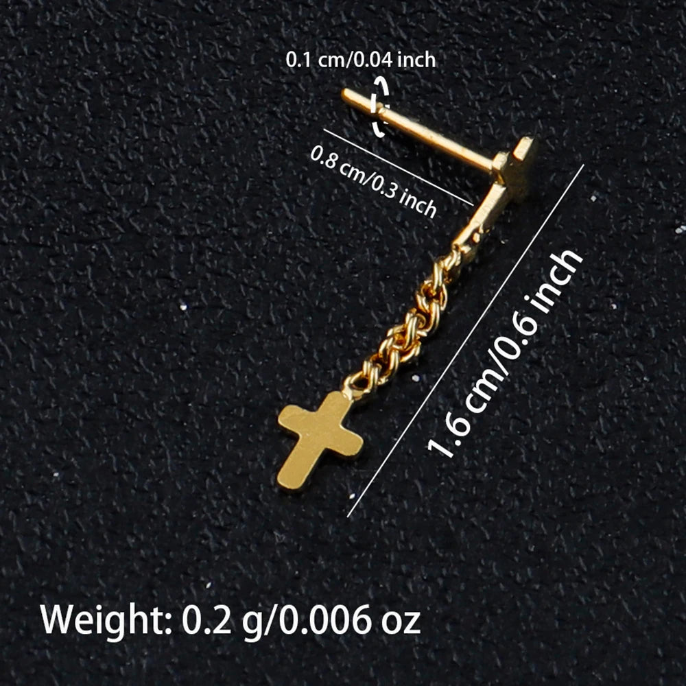 Nose Rings for Women 316L Stainless Steel Nostril Hoop Nose Ring Studs Fashion Body Cross Nose Piercing Jewelry Set