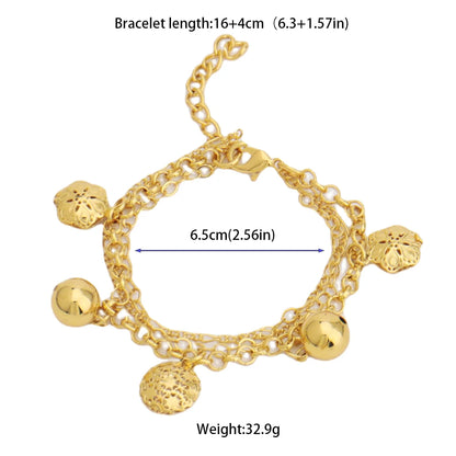 Stainless Steel Hollow Chain Bracelet Women Personalized Charm Jewelry Earrings Set Rust Proof Bangle Gift**