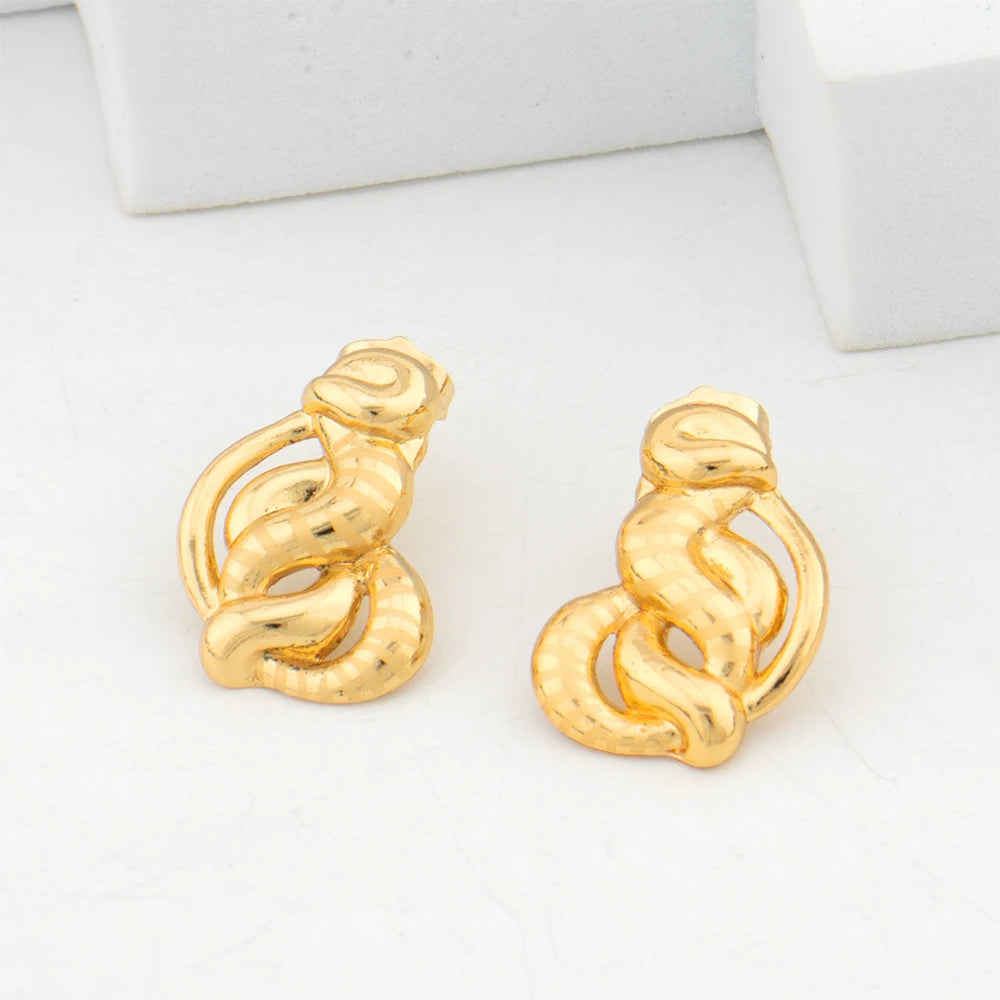 Exquisite Fashion Jewelry Set for Women Arab Gold Color Luxury Necklace Earrings Bangle Ring Set Weddings Dubai Party Daily Wear