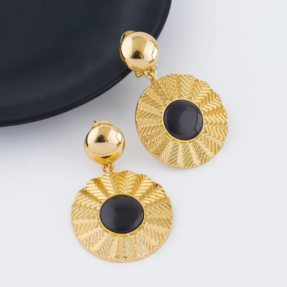 24k gold-plated jewelery sets Simple Round Snake Chain earrings ring necklace bracelet women luxury jewelry Gift set