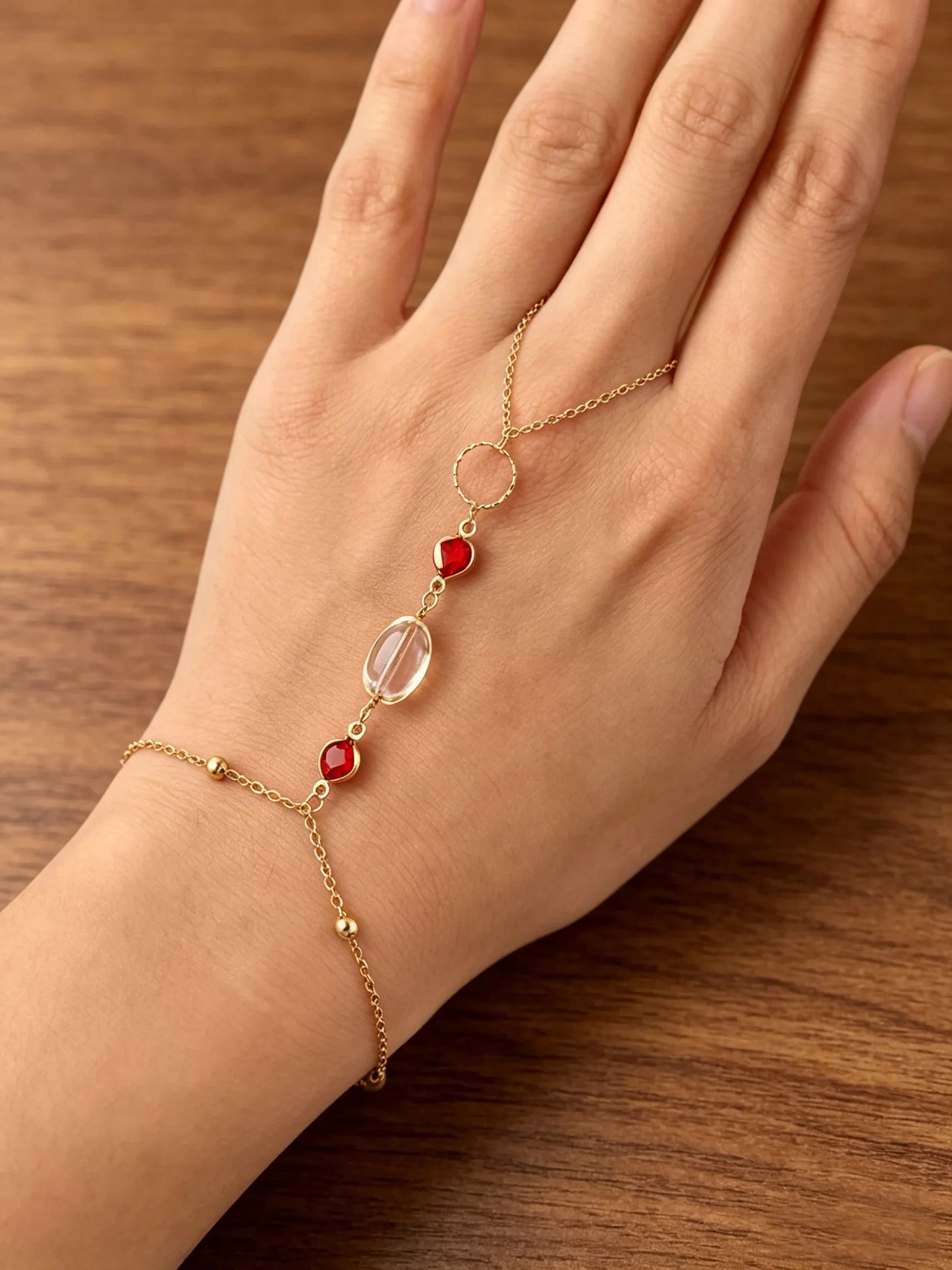 Fashionable Gold Plated Bracelet Women's Link Bracelet Stainless Steel Ring Bracelet, Fashionable Wedding and Party Jewelry