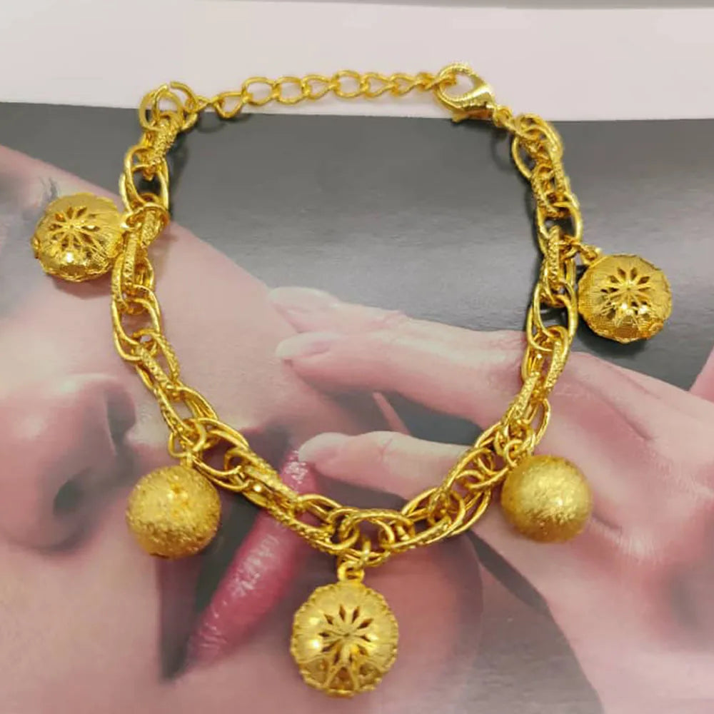 Simple Gold Color Bracelets Luxury Jewellery Women's High Quality Bracelet Non-fading Hand Jewelry Handmade Link Chain bts