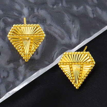 Vintage Texture Gold Plated Zinc Alloy Earrings Necklace for Women France Italy Fashion Jewelry Bijoux For Daily Wear Party Gift