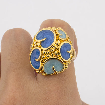 Gold Plated Rings for Women Fashion Simple Waterproof Jewelry New Style Jewellery Simple Rings Gift Nigeria Party Daily Wear