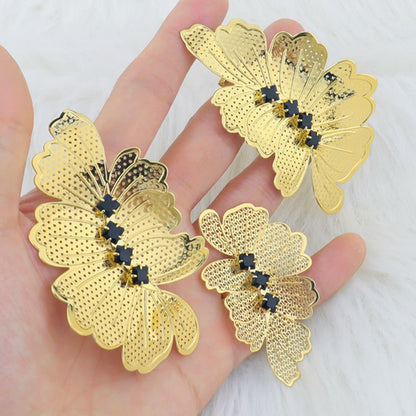 Fashion Gilding 2Pcs Jewelry Sets For Dubai Women Luxury Earrings and Ring Sets Gift For Party Wedding Valentine's Day