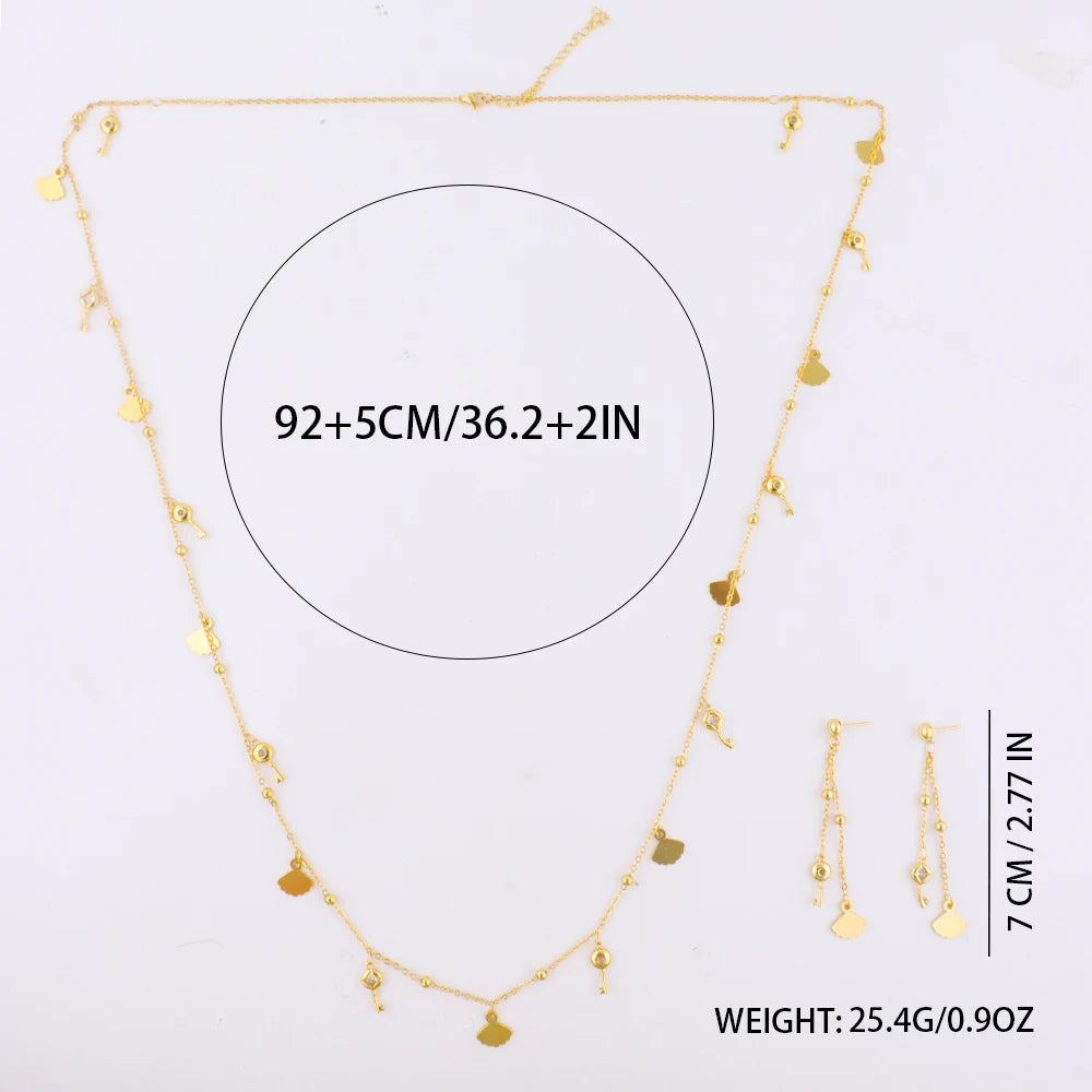 316L Stainless Steel Gold Color Long Necklace For Women Fashion Dainty Choker Clavicle Chain Jewelry Gift Wedding