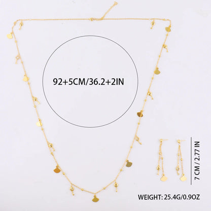 316L Stainless Steel Gold Color Long Necklace For Women Fashion Dainty Choker Clavicle Chain Jewelry Gift Wedding