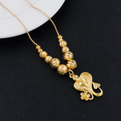 Geometric Earring Set Love Necklace Women Luxury Design Gold Plated Jewelry Set Fashion Dubai Jewelry Vintage Accessories Party
