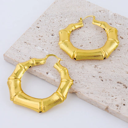 Stainless Steel Bamboo Joint Earrings Fashion Golden Plated Geometric Women's Earrings Engagement Wedding Jewelry Gifts