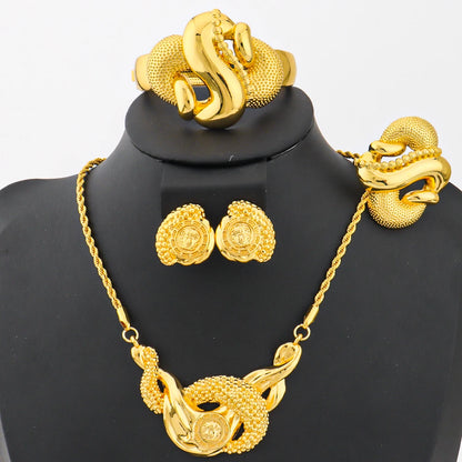 NKLS Women's  Color Snake Pattern Jewelry Set with Necklace Earrings Ring Bangle - Party Accessory Gift for Ladies