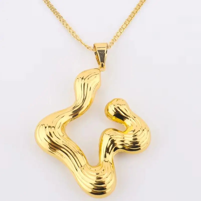 Wave Earrings & Necklace Set for African Women, Luxury Gift for Wedding Valentine Party, Elegant Jewelry Women Set